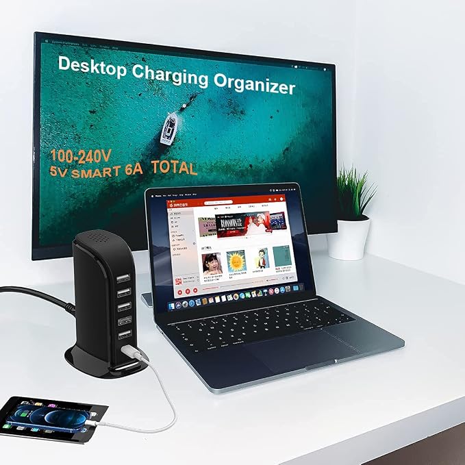 Charger Block 6 in 1 Upoy, 40W USB C Charger 3A, Charging Hub - Image 5