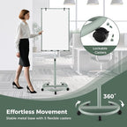 Goplus 40” x 26” Rolling Whiteboard, Height Adjustable Magnetic Dry Erase Board - Image 3