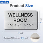 Exit Signs with Raised Text & Grade 2 Braille, Brushed Aluminum/Silver Finish - Image 4