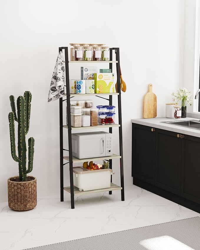 Hzuaneri Ladder Shelf, Bookshelf Bookcase, Freestanding Corner Storage Shelve - Image 5
