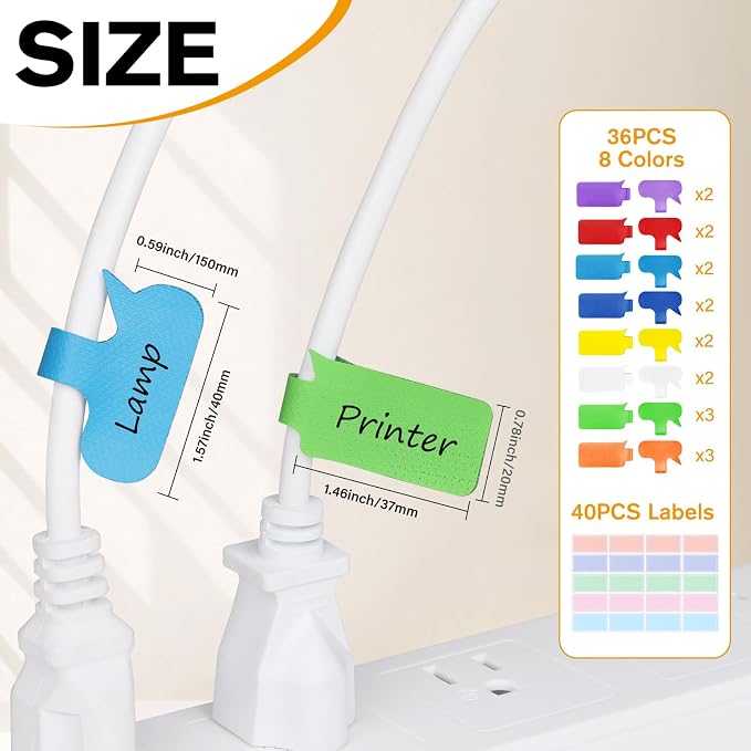 SummerBrite 36-Pack Large Cable Labels - Image 2