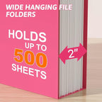 Nordun Extra Capacity Plastic Hanging File Folder Letter Size, 12 Pack - Image 4