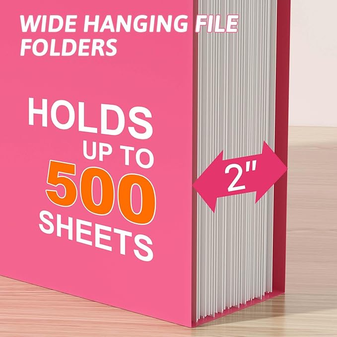 Nordun Extra Capacity Plastic Hanging File Folder Letter Size, 12 Pack - Image 4