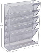 EASEPRES Desk File Organizer Mesh 6-Tier, Hanging Wall Mount Document - Image 7