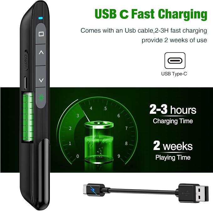 Green Wireless Presenter Remote Presentation Clicker - Image 3