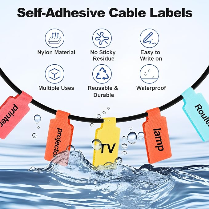 SZ.haitun 40 Pack Cable Labels Tags, Cord Tags and Charger Labels Waterproof - Image 4