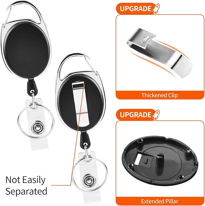 10 Pack ID Badge Holder, Badge Holder Retractable Clip - Image 4