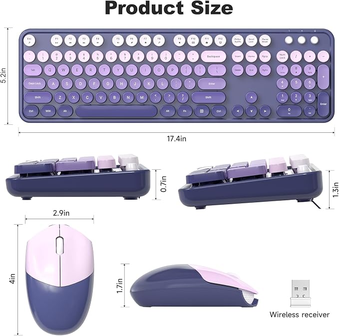 MOFII Wireless Keyboard and Mouse Combo, Full Size 2.4G Plug and Play - Image 7