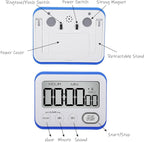 Digital Kitchen Timer Magnetic Loud Alarm, Large LCD Screen Silent/Beeping - Image 4