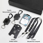 AIDSOTOU Badge Holder Retractable Clip Heavy Duty Carabiner Badge Reel Keychain - Image 2