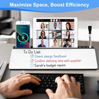 Desktop Glass Whiteboard with Storage, Desk White Board with Computer Keyboard - Image 2