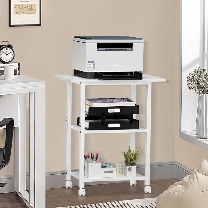 Lerliuo 3-Tier Printer Stand, Industrial Mobile Printer Table - Image 5