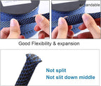 100ft - 1/2 inch PET Expandable Braided Sleeving – BlackBlue – Alex Tech - Image 5