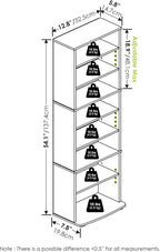Furinno JAYA DVD Shelf, 8-Tier Tall Narrow CD Rack, Media Shelf - Image 3