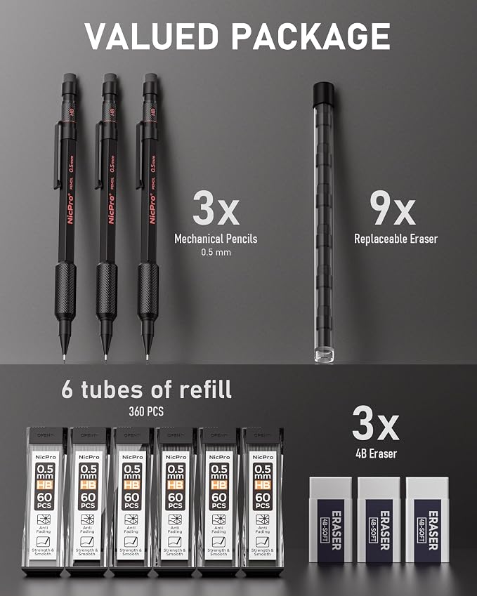 Nicpro 0.5 mm Mechanical Pencil Set - Image 6
