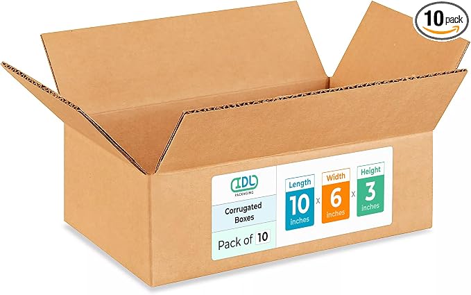 Medium Moving & Shipping Boxes 10x6x3 inches by IDLPackaging