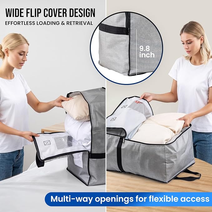 TAILI 4 Pack Gray Moving Bags w/Adjustable Backpack Straps, Moving Supplies - Image 2