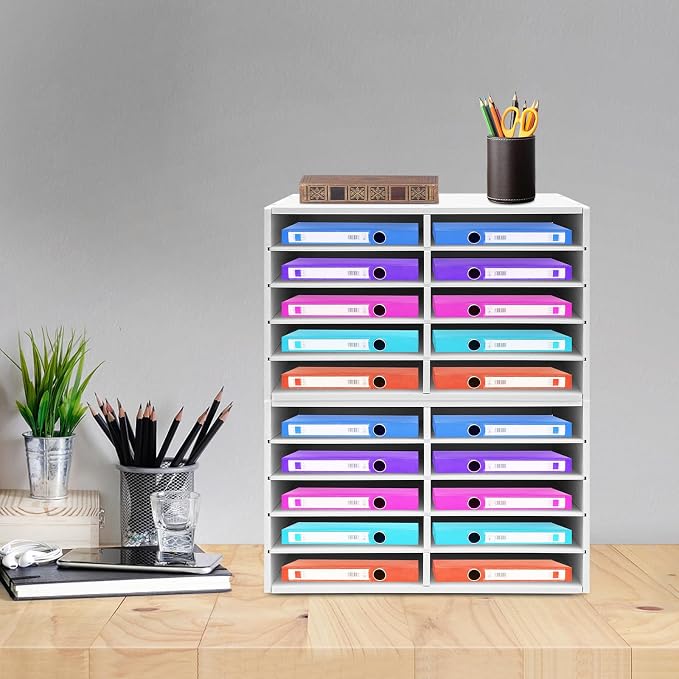 SNWJIAYIN 2Pcs 10 Slot Paper Storage Cabinets, Desktop File Organizer - Image 2