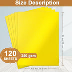 Silunkia 120 Sheets Solar Yellow Shimmer Cardstock 8.5 x 11 Crafts Paper - Image 2