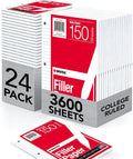 Kaisa Notebook Paper 24 Pack 3600 sheet 8x10.5 Wide Ruled Loose Leaf Paper by KAISA