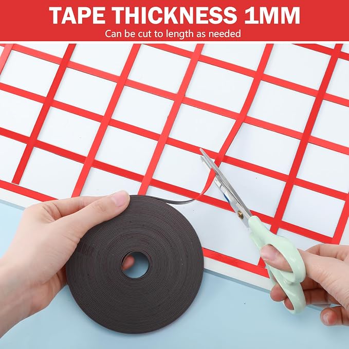 AmazingSpark Magnetic Tape Roll Thin Strips, 1/4 Inch x 33 Feet Magnetic Board - Image 5