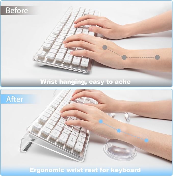 Keyboard Stand with Gel Wrist Rest Combo, Ergonomic Desktop Riser & Wrist - Image 6