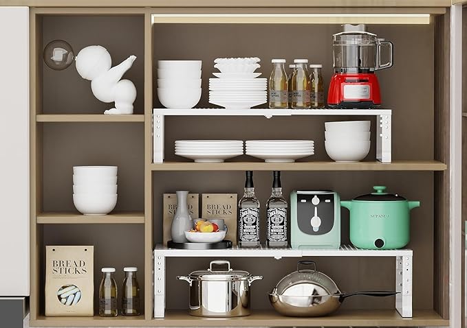 Jojocross Expandable Cabinet Shelf Organizer Storage Spice Rack Shelves - Image 4