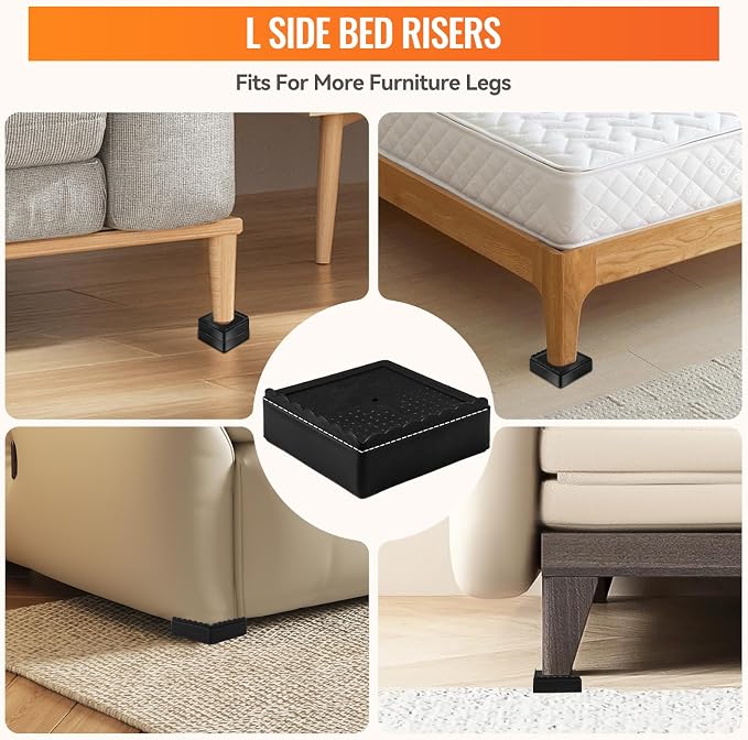 shouwuhho Furniture Risers, 4 Pack Bed Risers - Image 3