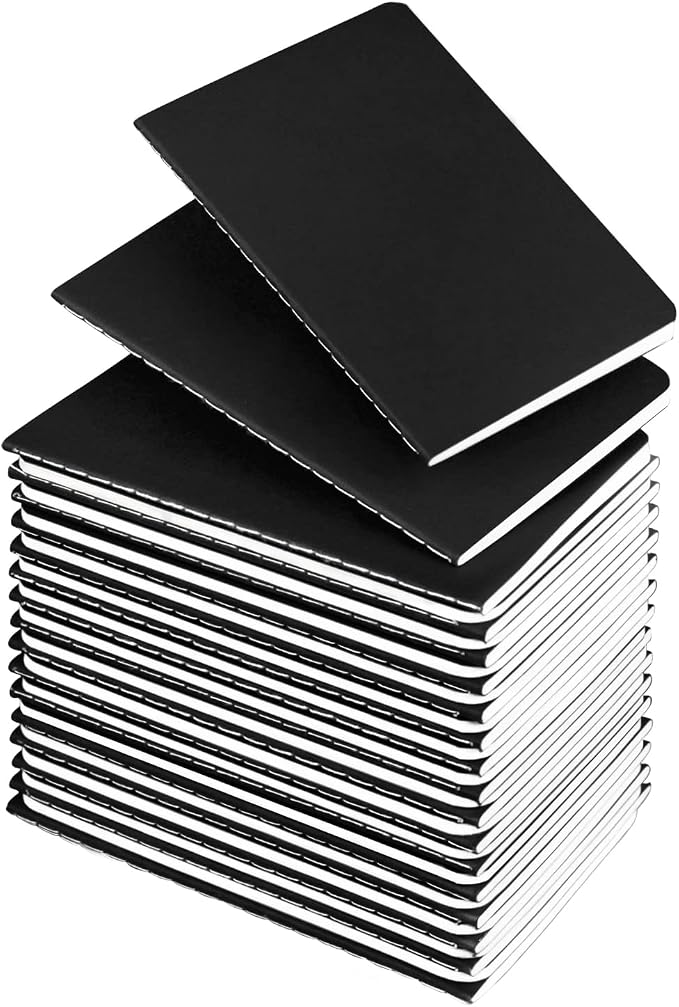 Lzerking Mini Notepads Bulk 36 Pack Small Journal Pocket Notepad-Black Cover by Lzerking