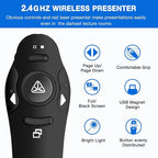 Rechargeable Presentation Clicker Wireless Presenter Remote USB Control - Image 2