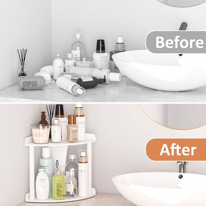 Sezanrpt 2 Tier Countertop Corner Organizer Shelf 7x7x8 Inch - Image 5