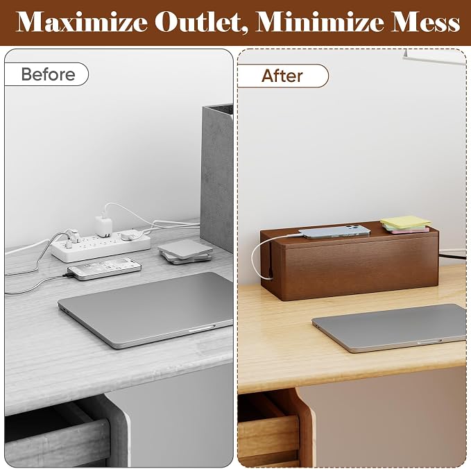 Delamu Wood Cable Management Box - Image 4