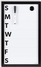 U Brands Framed Magnetic Weekly Calendar Dry Erase White Board, Office Supplies by UBrands