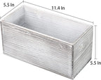 ExoLiry Rustic Gray Wood Mail Box Storage Holder File Organizer Tabletop Wooden - Image 6