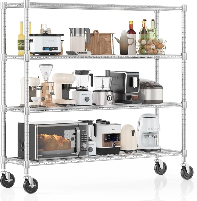 Homdox 4 Tier Heavy Duty Metal Wire Shelving by HOMDOX