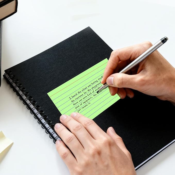 300 Count Ruled Index Cards 3 x 5 Inch, Colored Lined Note Cards, Thick Flash - Image 3