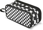 BOENLE Black White Checkered Pencil Case Box Boys Girls Large Pencil Pouch by BOENLE-WELCOMEYOURCOMING