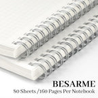 BESARME 80 Sheets Graph Paper Spiral Notebook 8.5" × 11" - Image 3