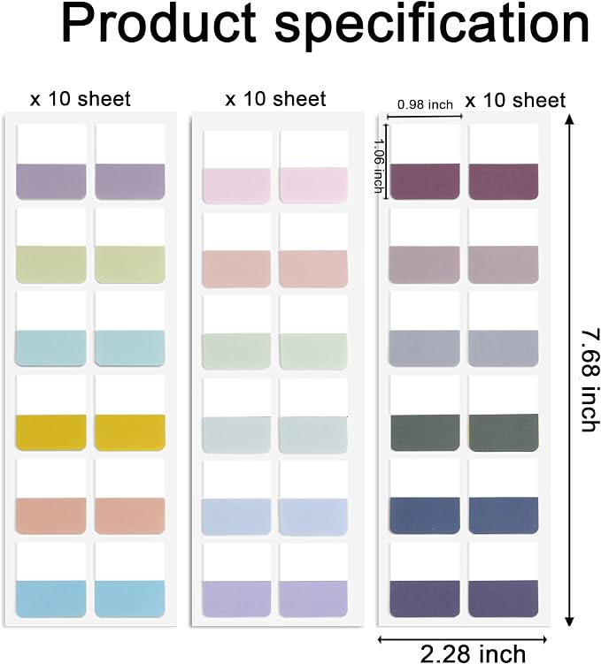 Potanro Sticky Book Tabs 360PCS Notebook Colorful Book Annotation Tabs Kit - Image 2