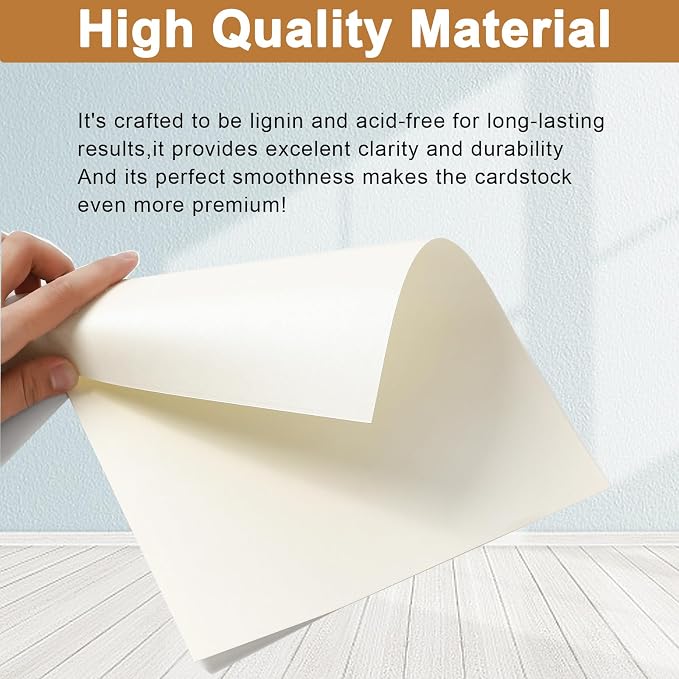 Silunkia 40 Sheets Cream Shimmer Cardstock 8.5 x 11 Ivory Paper, 75lb Off White - Image 4