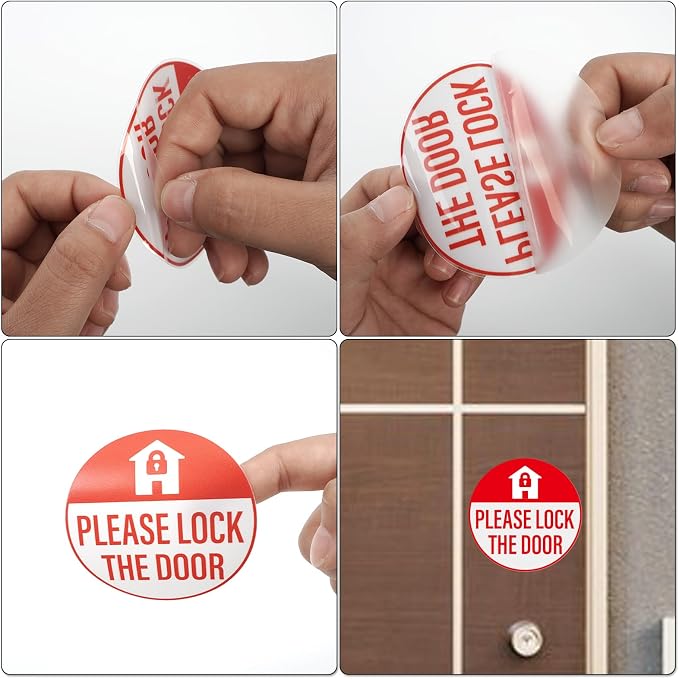 YIKIADA Please Lock The Door Sticker 3 × 3 Inches Vinyl Self-Adhesive Decals - Image 6