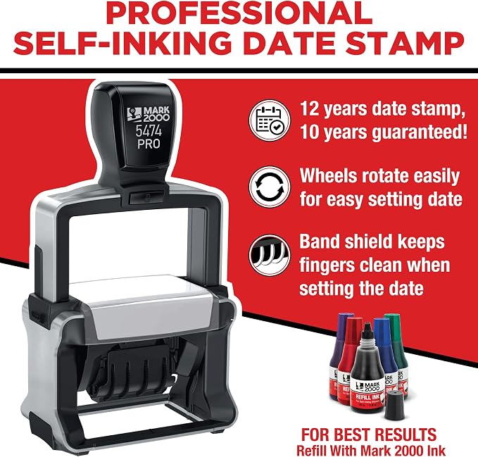 Mark 2000 5474 Professional Self Inking Date Stamp - Image 2