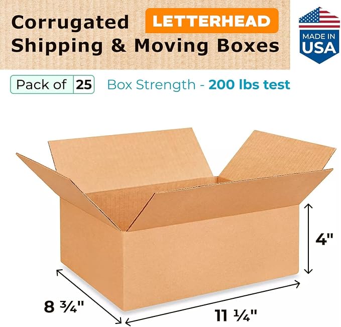 Letterhead Cardboard Boxes 1 1/4"L x 8 3/4"W x 4"H - Image 2