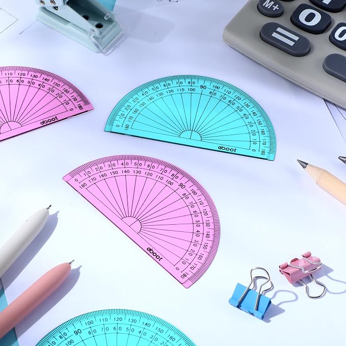 EBOOT 50 Pcs Math Protractors Plastic Protractor 180 Degrees, 4 Inches - Image 5