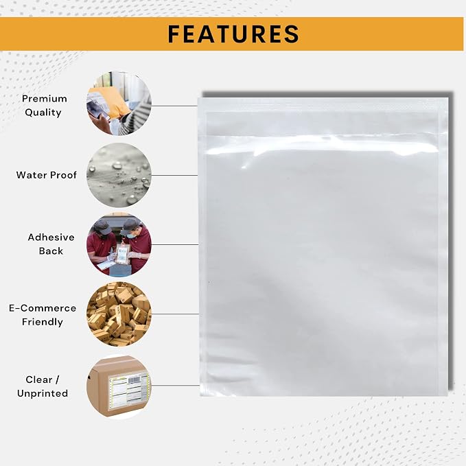 300 Pack 7"x10" Shipping Label Sleeves – Clear Self-Adhesive Packing Slip - Image 5