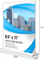 Eocnrhe Acrylic Sign Holder 8.5 x 11 6 Pack, Double-Sided Clear Sign Holder - Image 3