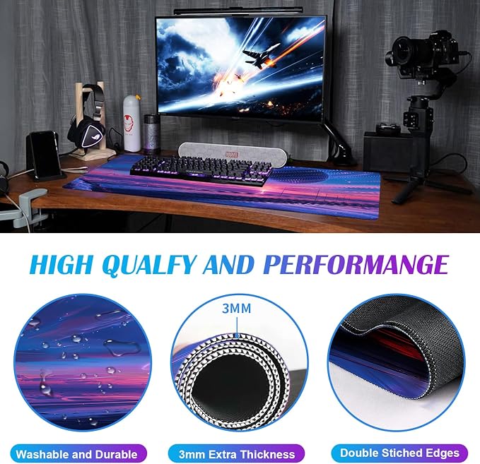 Anime Landscape Mouse Pad, Oversized Gaming Desk Pad, Space Planet Computer - Image 4
