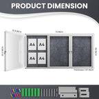 72"x36" Lockable Enclosed Bulletin Board, Outdoor Flet Weather-Resistant - Image 4