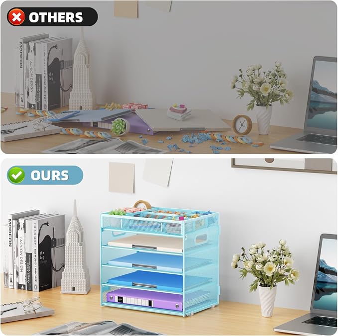 Marbrasse 5-Tier Letter Tray Paper Organizer - Image 5
