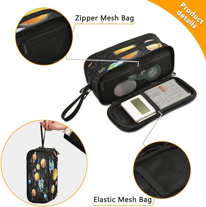 BOENLE Solar System Space Planets Pencil Case Box Boys Girls Large Pencil Pouch - Image 2